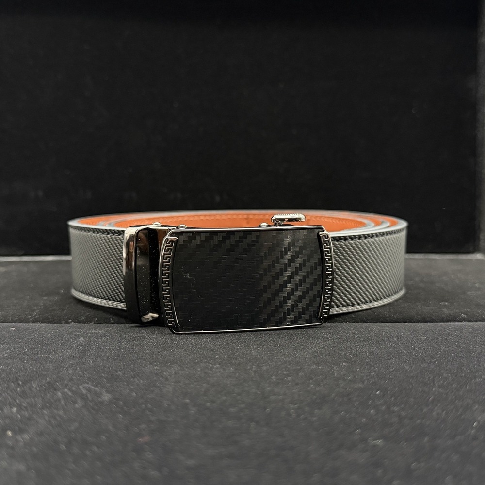 Chaoren Men Ratchet Belt Adjustable Trim To Fit Grey Carbon Fiber Buckle Golf